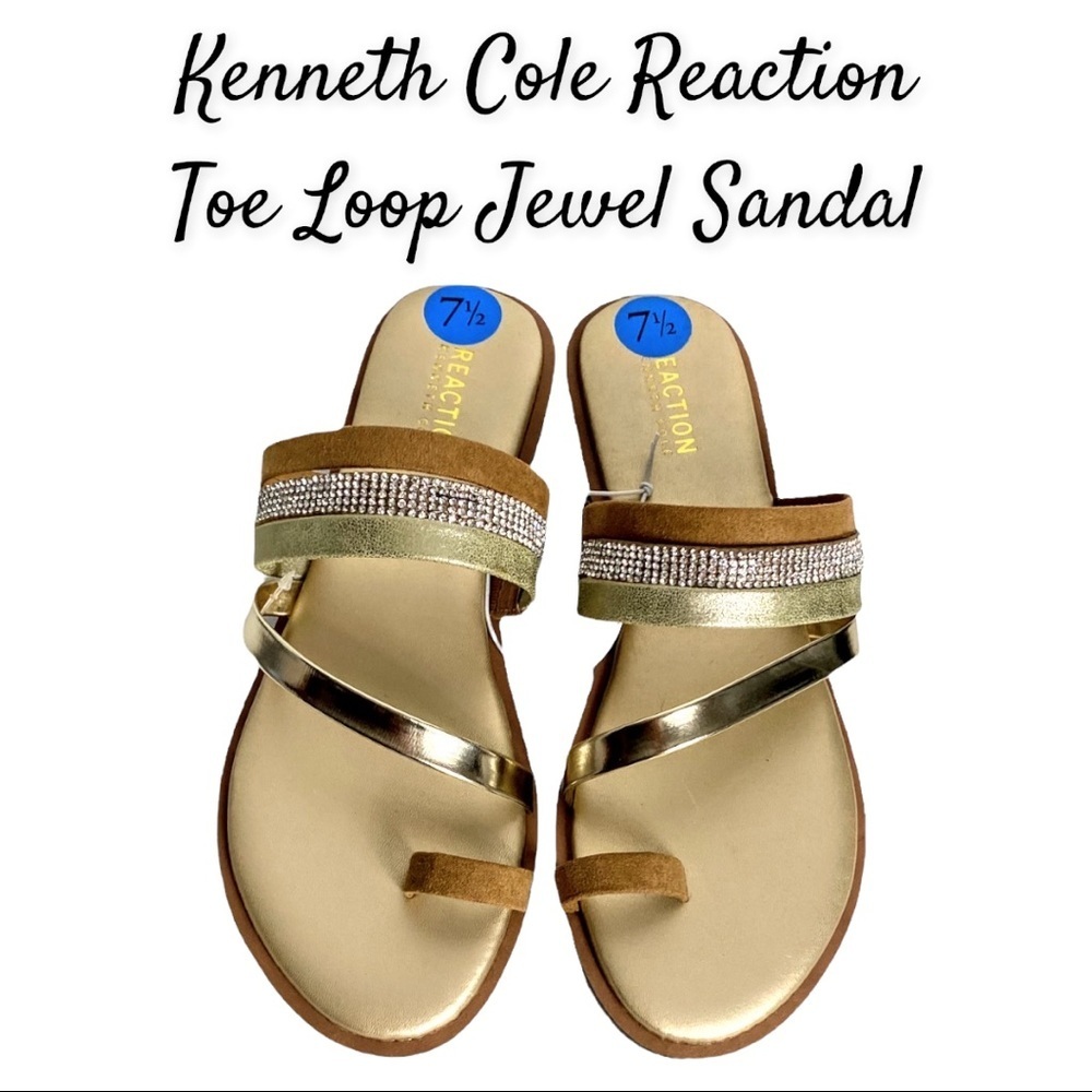 NWT Kenneth Cole Reaction Toe Loop Jewel Sandals